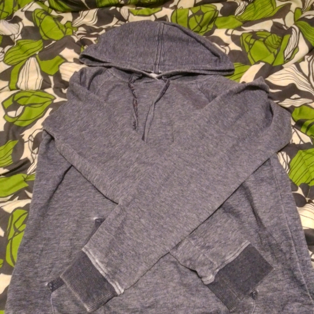 Lucky Brand Light Gray Hoodie with front pocket